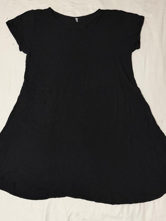 Source Unknown Tops - Black Women’s Short-Sleeve Cotton Gauze Dress